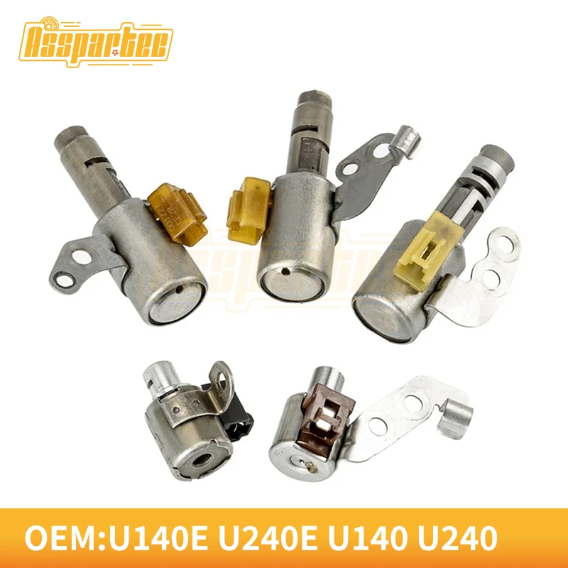 

OEM U140 U140E U140F 5pcs Transmission Solenoid Kit U240 U240E U240F For Lexus Toyota RAV4 Camry Highlander Refurbished Parts