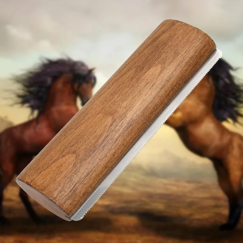 Y1UB Wooden Handle Horse Brush Groomings Horsehair Brush Horse Brush Groomings Tool Hair Removing Brush Horse Body Brush