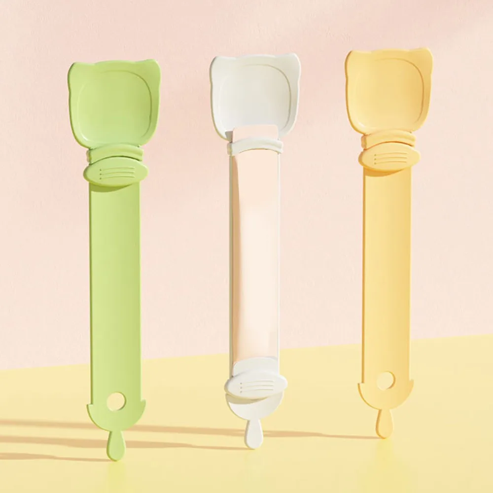 3PCS Hygienic Feeding Cat Strip Squeeze Spoon Labor Saving with Hanging Hole Sliding Cat Strip Feeder Cat Strip Dispenser