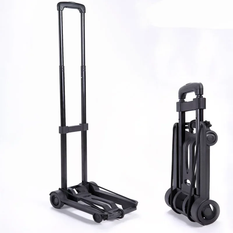 Iron pipe 2-wheel folding luggage cart Home grocery shopping cart trolley  Light shopping cart Hand-pulled truck