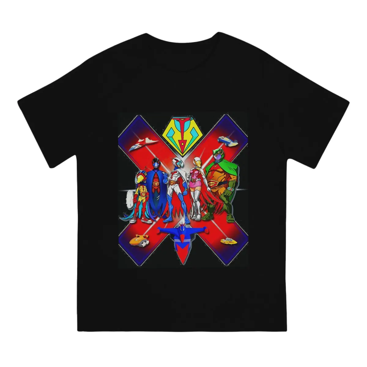 Kagaku Ninja-Tai Gatchaman Team T Shirt Harajuku Punk Men's Tshirt O-Neck Men Tops