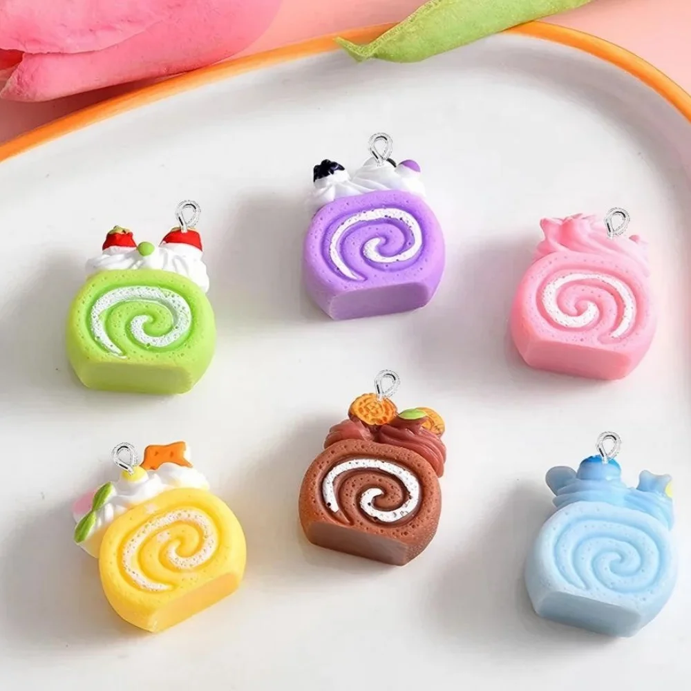 10PCS 21x19mm Roll Cake Series Flat Back Charms For Earrings Bracelet Hairpin DIY Jewelry Pendants Decoration Accessories ﻿ - view 6