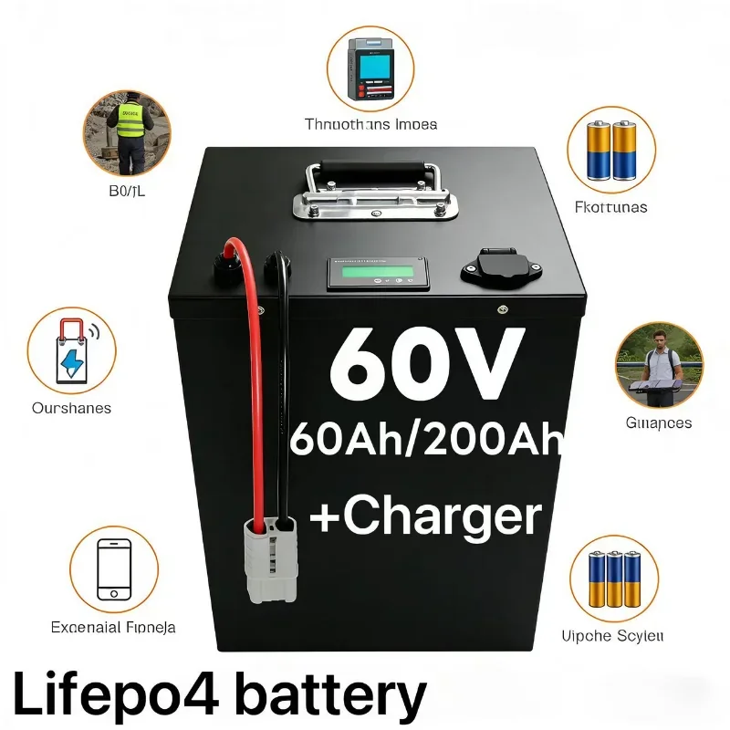 60V LiFePO4 Battery Pack | For Hybrid Solar Energy & Backup Power System | 3000W Load | 6S 20S Configurable | 60Ah 80Ah 100Ah 12