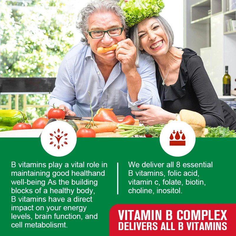 Yimiduk Vitamin B Complex Capsule Help Relieve Fatigue, Improve Digestion, Reduce Stress, Better Mood Support, Immune Supplement