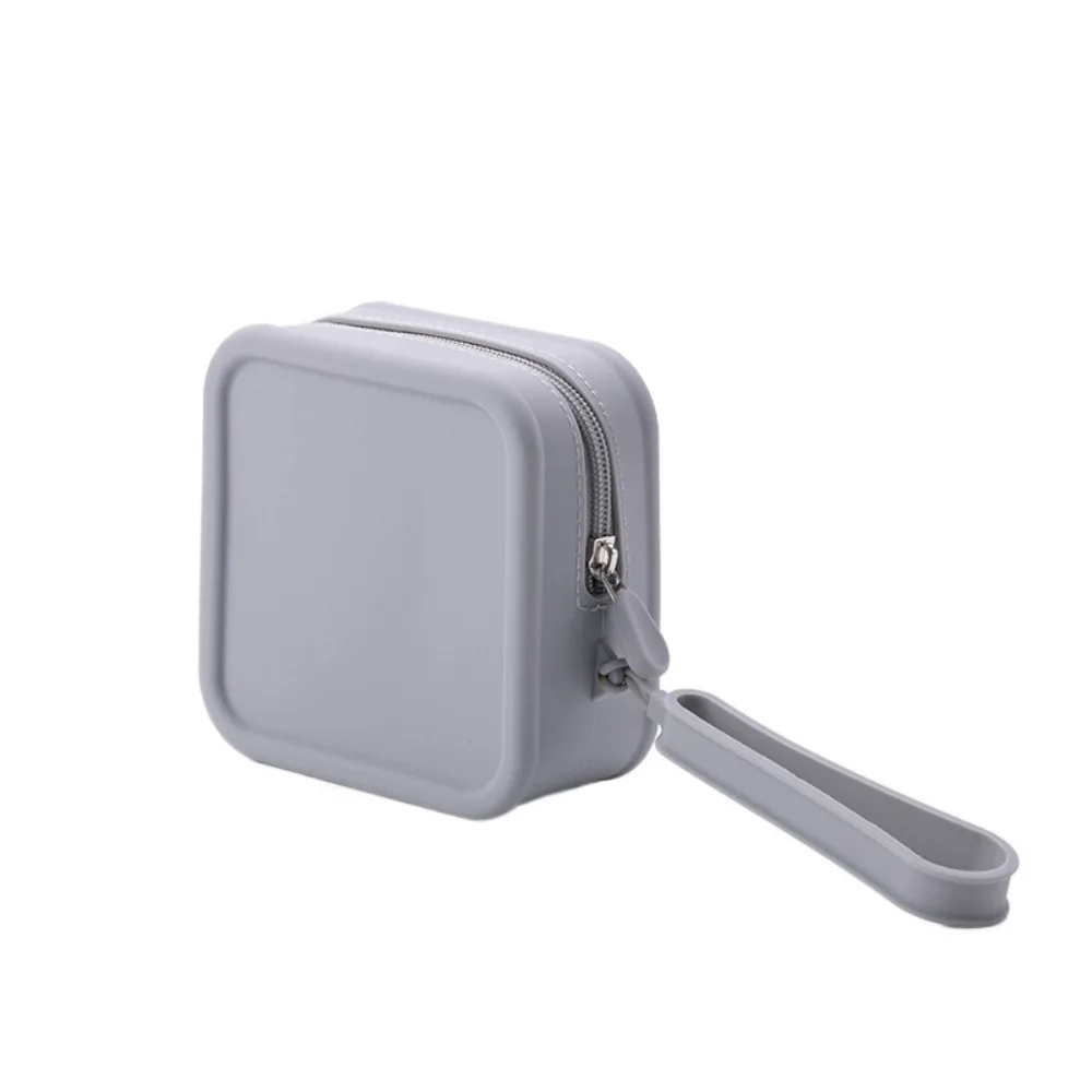 

Morandi Color Silicone Cosmetic Bag Rectangle Large Capacity Multifunction Storage Bag Solid Color Coin Purse Small Item Bag Men