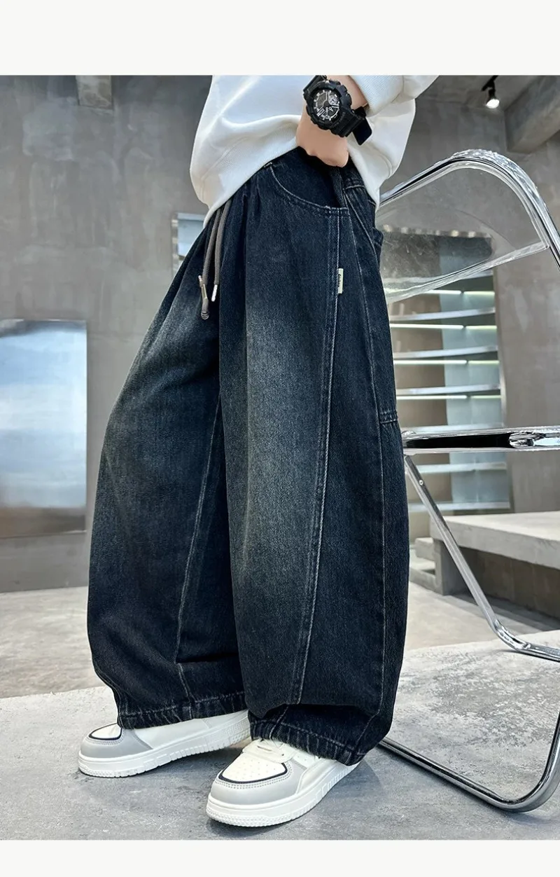 Teenager-Jungen-Jeans UNITIM 2026 Herbst Kinder-Jungen Vielseitige Patchwork-Jeans 4-14 Jahre Junge Jungen Schicke Gerade Hosen – Detail 8