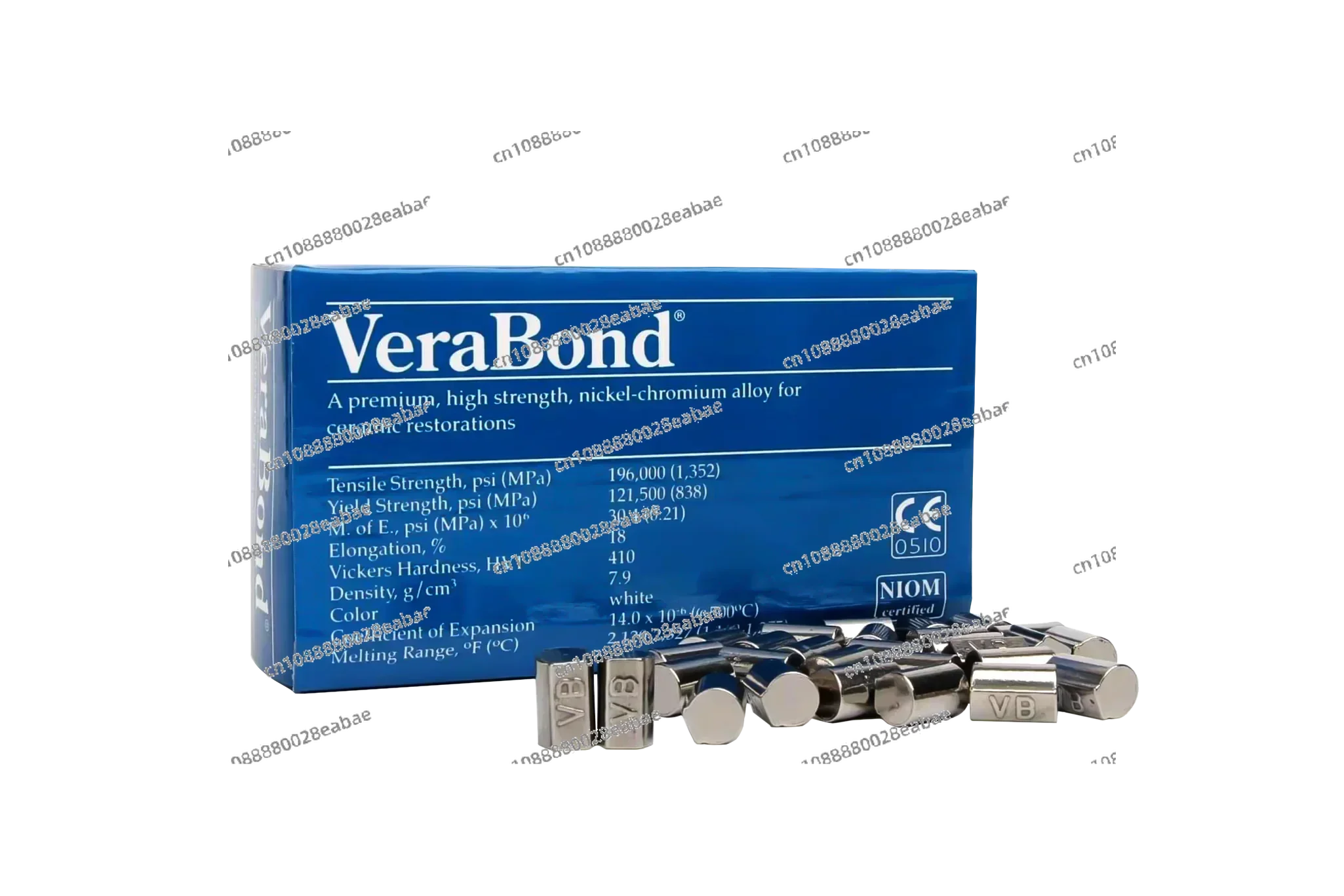 Verabond Inner Crown Metal Nickel Chromium VB Baked Porcelain Steel Beryllium Baked Porcelain Alloy Dental Denture