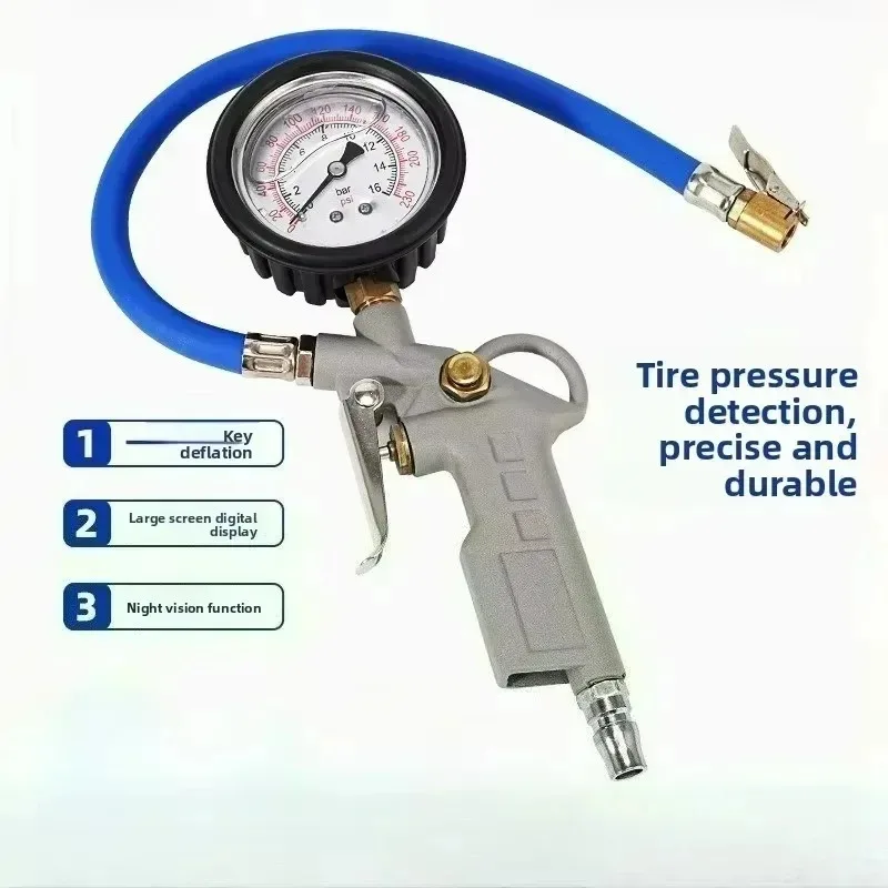 

Насос для накачивания мотоцикла, пневматический пистолет, воздушный компрессор, прочный манометр для автомобильных шин, инструменты для тонкого ремонта шин