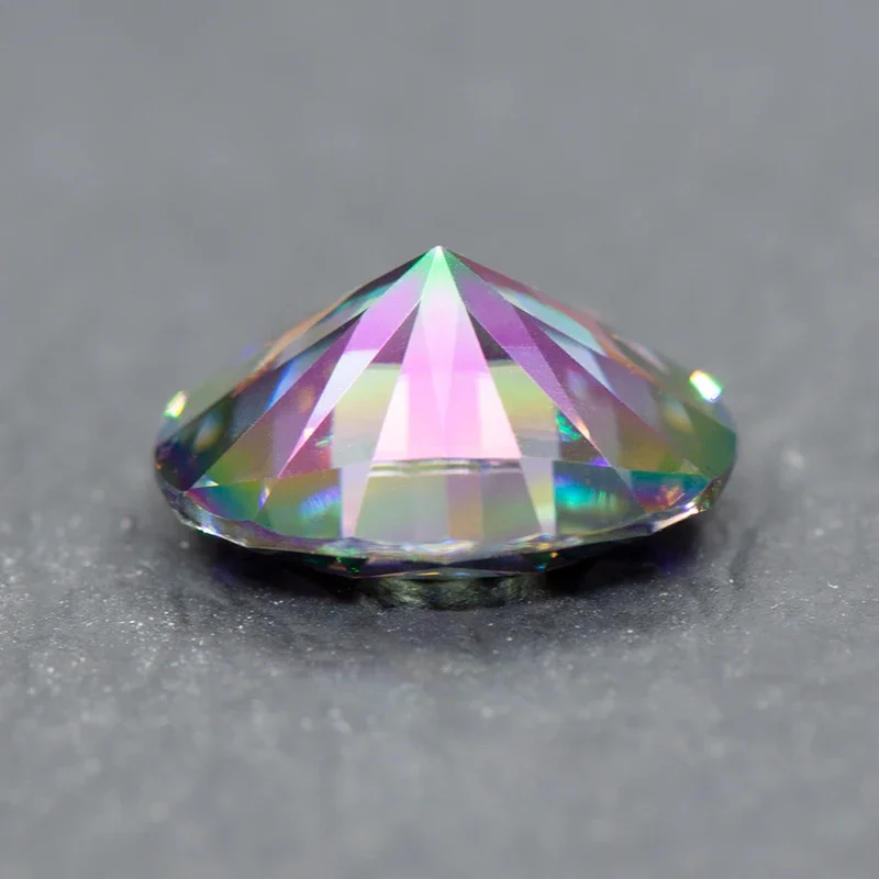 Moissanit-Stein, oval geschliffen, Regenbogen-Grün, VVS1, hochwertige DIY-Charms, Schmuckherstellung, Hauptmaterialien mit Zertifikat – Detail 3