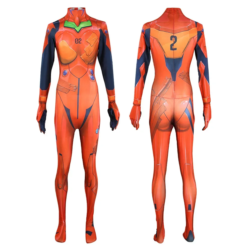 Disfraz de Anime japonés Asuka Langley Soryu Mari Rei Ayanami, monos de prueba EVA, traje Zentai para Halloween