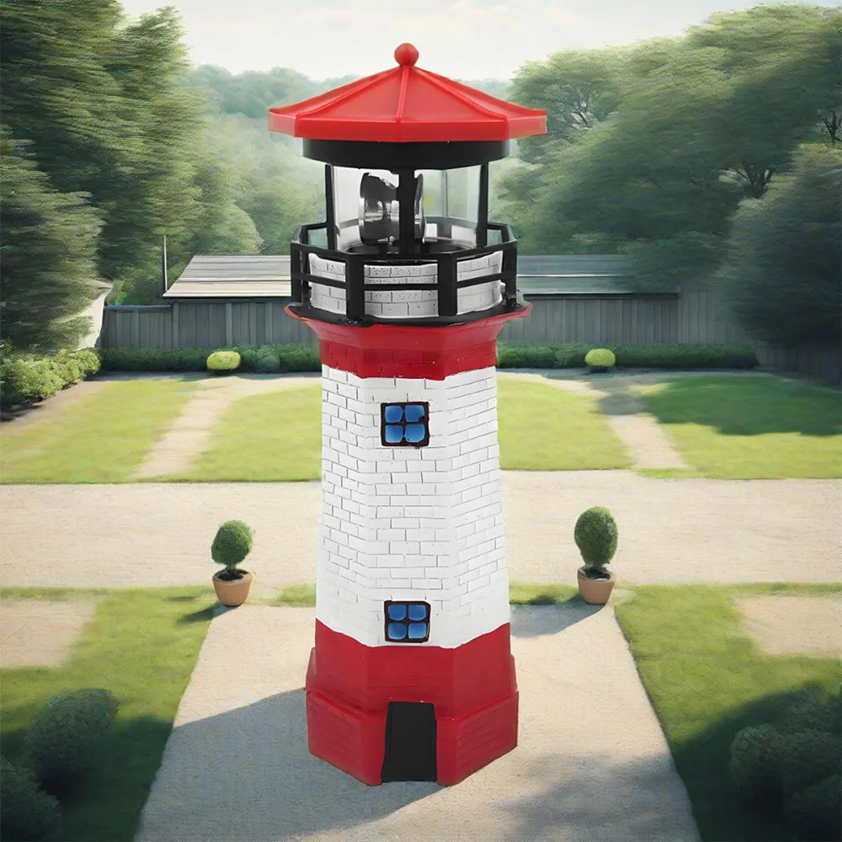 

LED Solar Lighthouse, Outdoor 360 Degree Rotating Solar Lights, Waterproof Lighthouse, Courtyard Lights, Garden Lawn Decoration