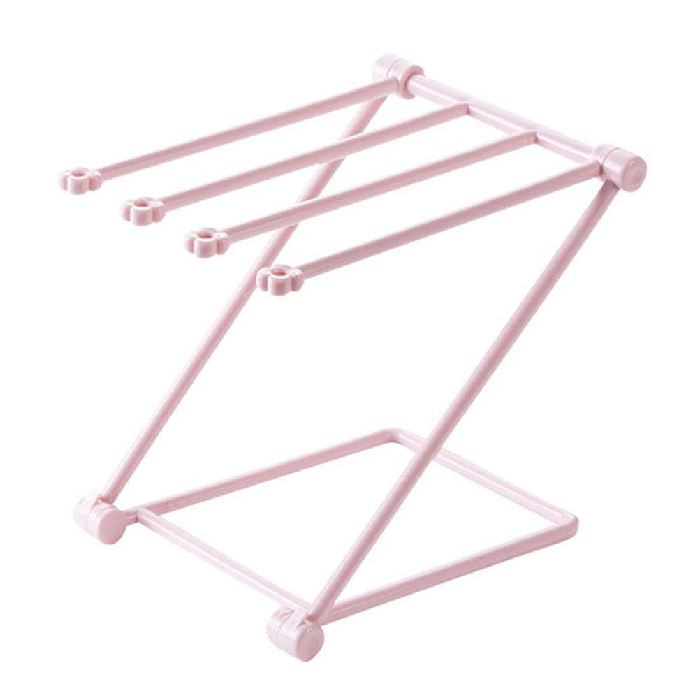 

3pcs Foldable Towel Plastic Vertical Design Bathroom Kitchen Holder Towel Rack Cloth Rack Storage Solution