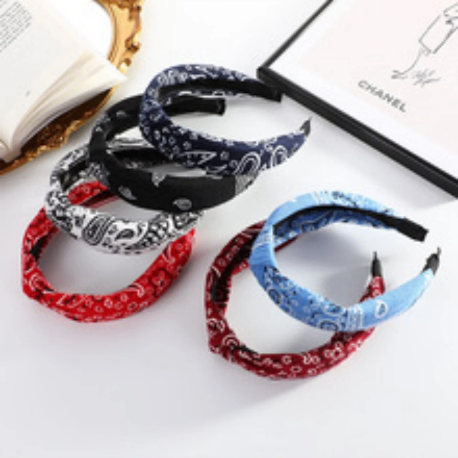 1pc Women's Vintage Bohemian Paisley Floral Hair Bands Elegant Fabric Decorative Headbands Casual Hundred Decoration