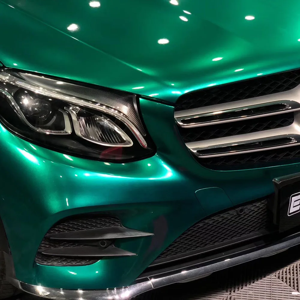 

Emerald Green PET Backing Vinyl Glossy Metallic Carbon Fiber Shop ZM Vinyl
