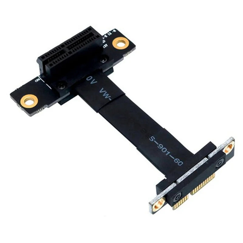 PCIE X1 Riser Cable Dual 90 Degree Right Angle PCIe 3.0 X1 To X1 Extension Cable 8Gbps PCI 1X Riser Card Ribbon Extender