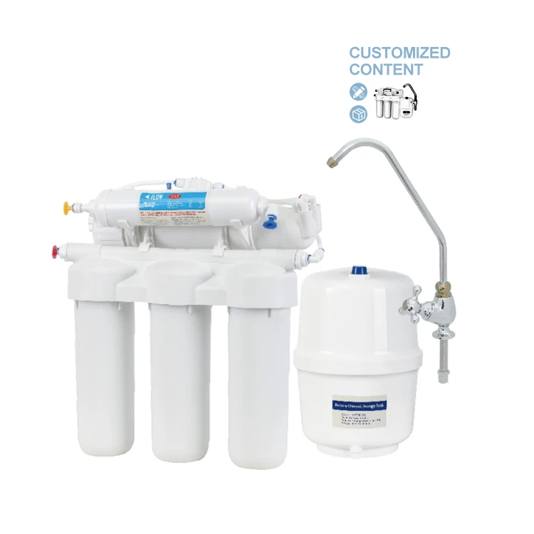 [NW-RO50-G03]5-6 Stages RO System Drinking Water Filter System 50/75/100 GPD Reverse Osmosis System