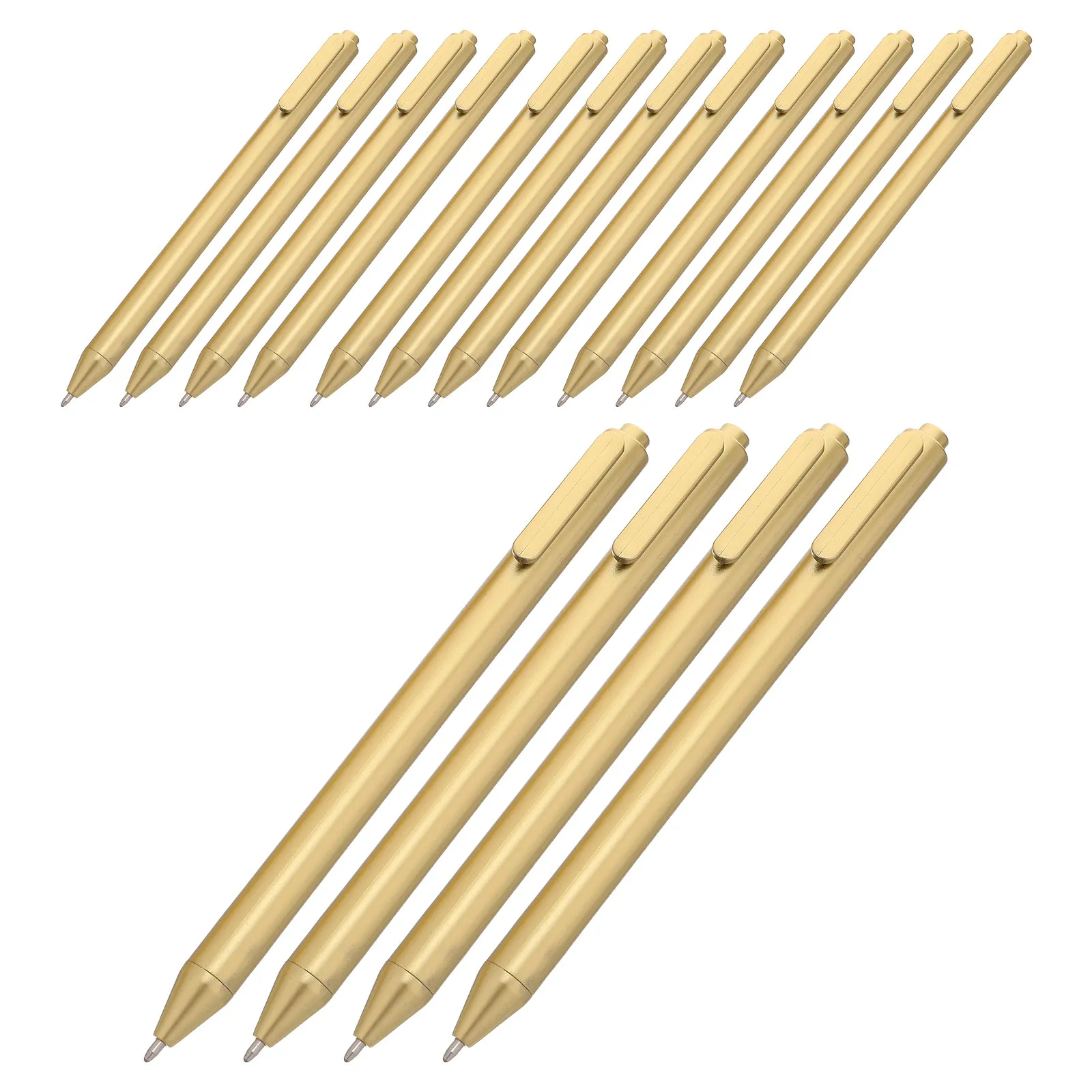 

30Pcs Press Type Decorative Ballpoint Pens Gold Slim Professional Writing Utensils Business Retractable Smooth Ink Employee Gift