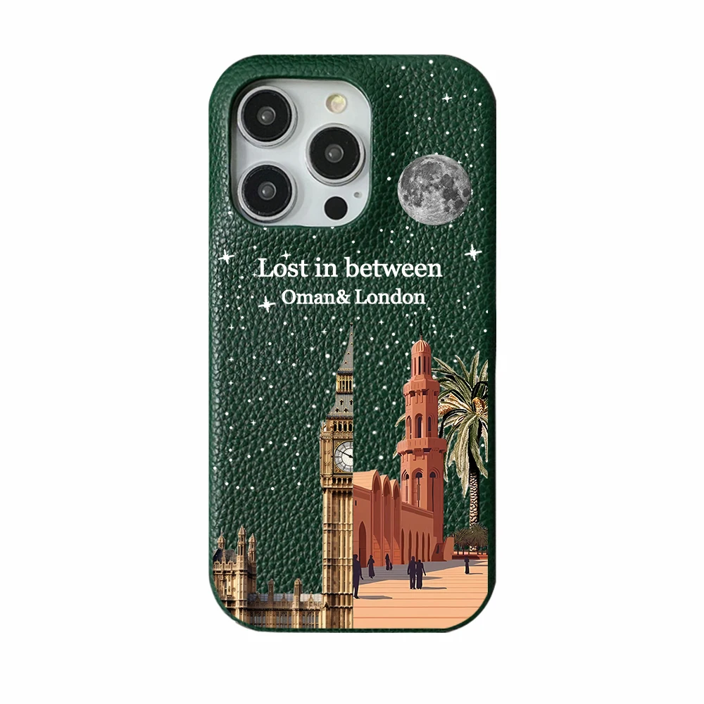 Maßgeschneiderte Oman und London Ledersterne Hülle für iPhone 17promax 13 12 15 14 16 Pro Max 15 16plus Hülle Hartmetallic PU Cover