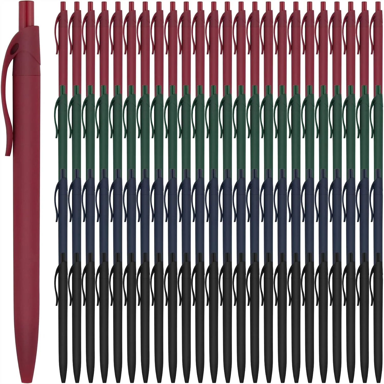

200 Pack Black Pens, Retractable Ballpoint Pens, 1.0mm Medium Point, Smooth No Bleed Ink, Soft Touch Grip
