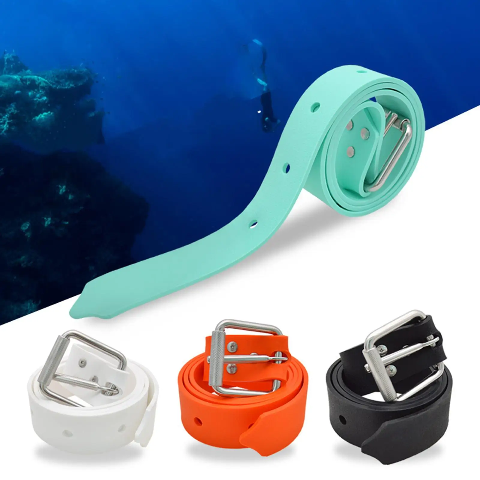 

Diving Weight Belt, Snorkeling Waist Belt Adjustable with Stainless Steel Buckle, Freediving Weight Belt for BCD Accessories