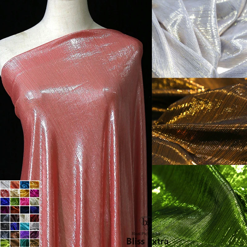

Sparkling Elastic Fabric for Dance Wear Costumes Dress Gilded Soft Stretch Fabric Background Decoration Clothing DIY Material