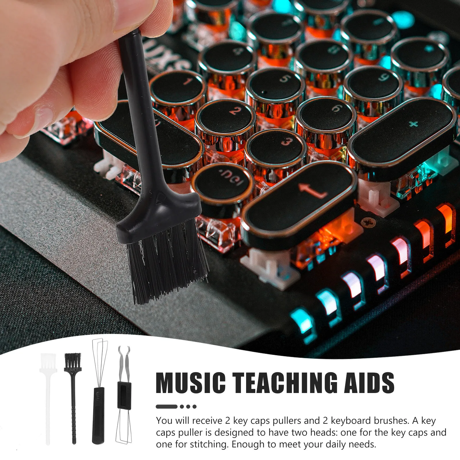 1Set Keyboard Cleaning Brush Mechanical Keyboard Keycap Puller Dust Cleaner Tool Universal Key Removing Tool for Mechanical