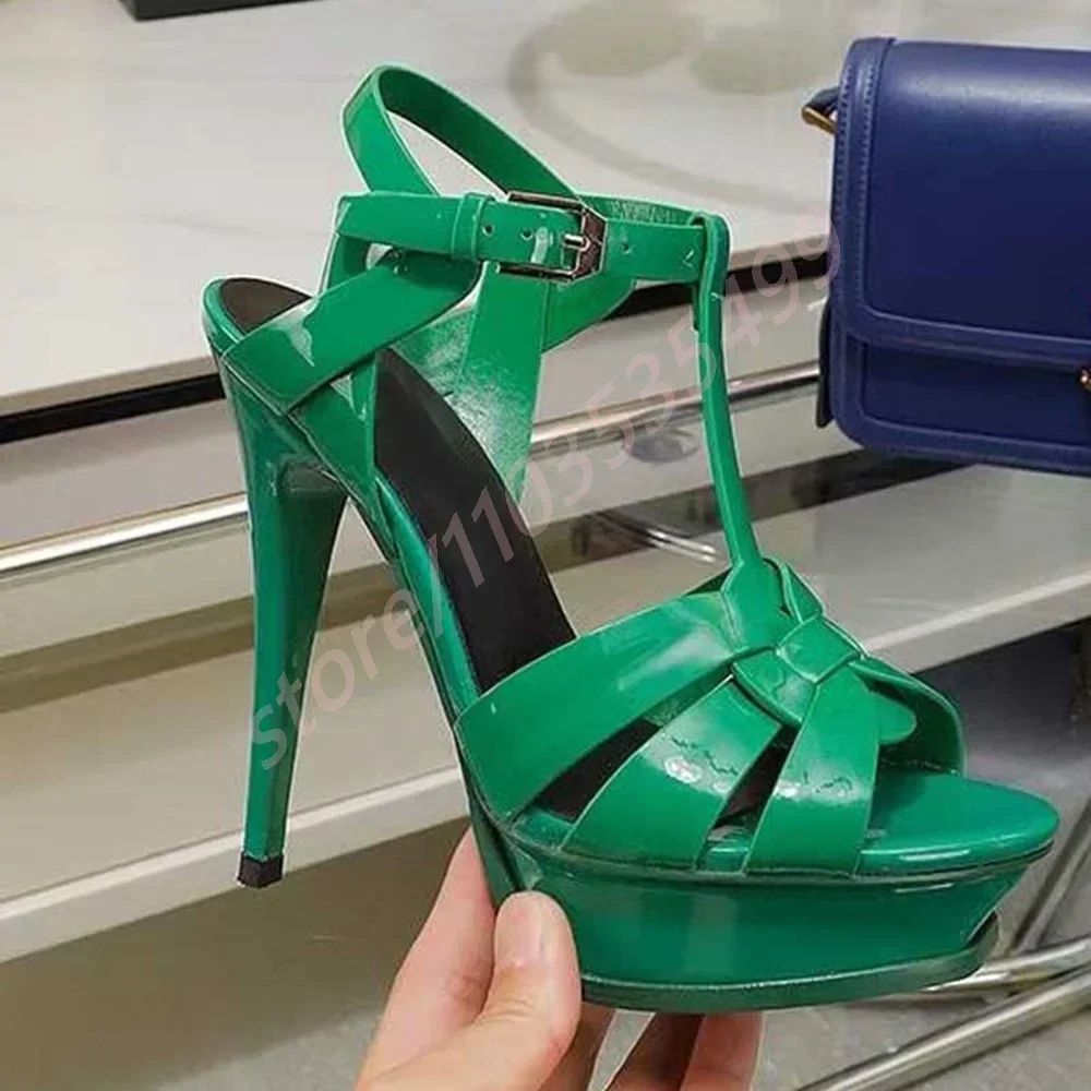 

2021 пикантные женские римские сандалии на платформе на шпильке, уличная мода, туфли-лодочки 10 см/13 см, летние банкетные подиумные сандалии с открытым носком и пряжкой