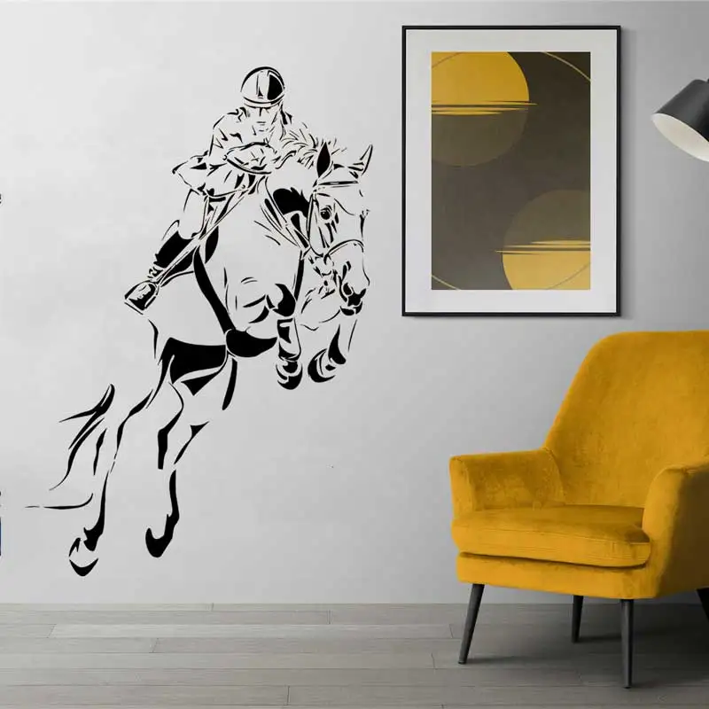 Horse Riding Horse Racing Wall Stickers Equestrian Tournament Racecourse Stables Bedroom Home Decor Art Vinyl Decals Unique Gift