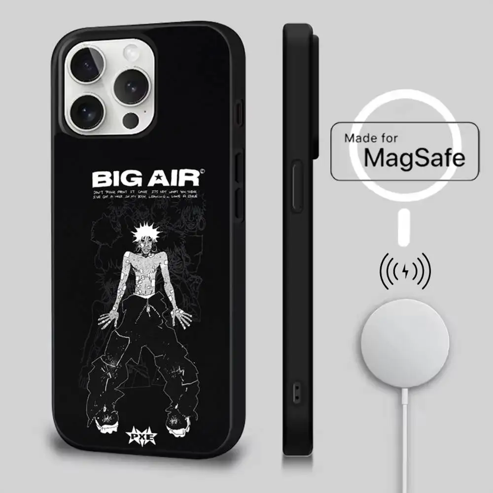 Funda de teléfono Drain Gang Ecco2k para iPhone 16,15,14,13,12,11,Pro,Max,Plus,Mini,SE4,E carga inalámbrica magnética Magsafe