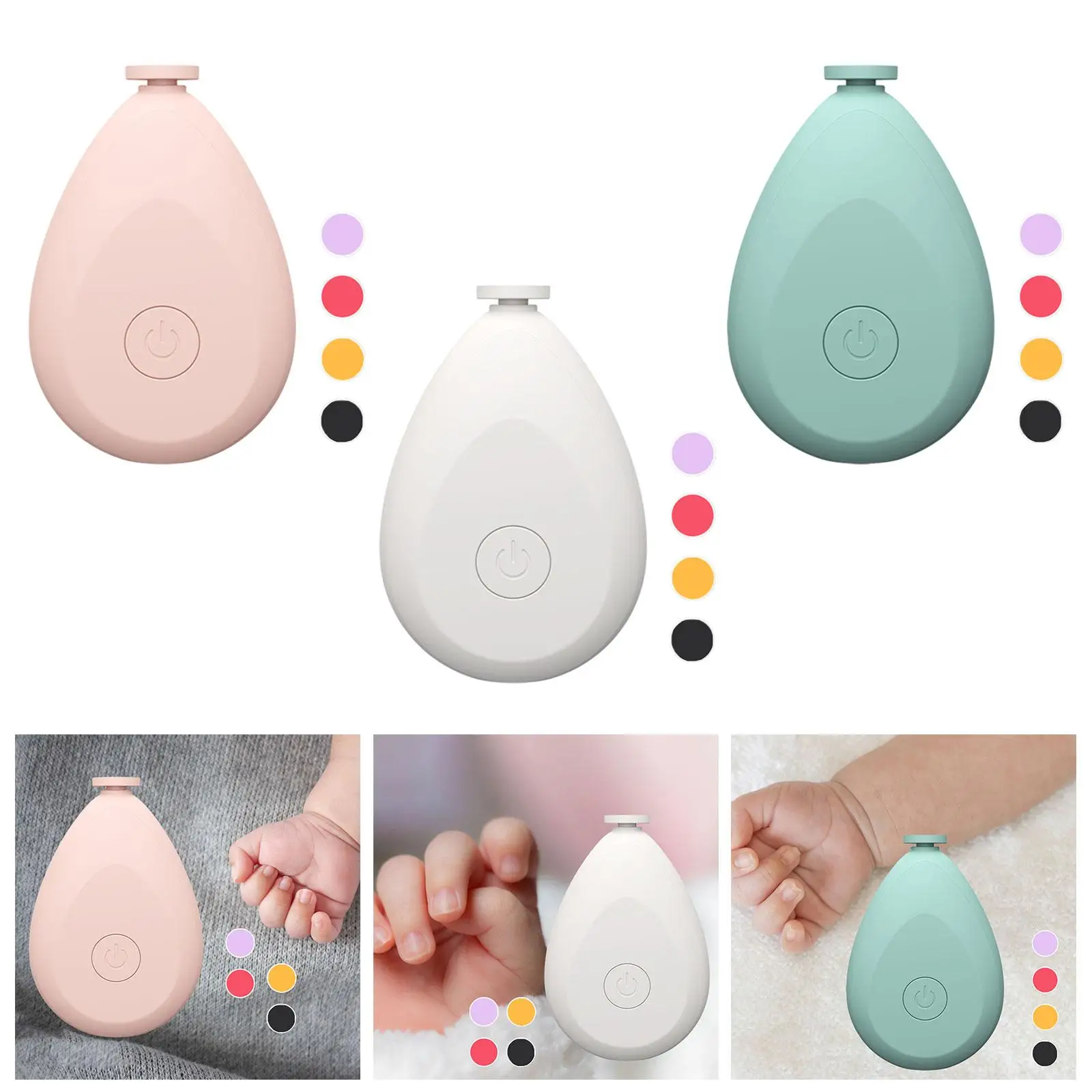 

Electric Baby Nail Trimmer Quiet Nail Care Tool Fingernail Clipper for Newborn Kids and Adults Safe Use