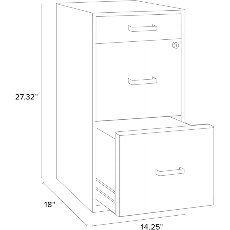 SOHO 18D Archivador vertical organizador de 3 cajones, negro