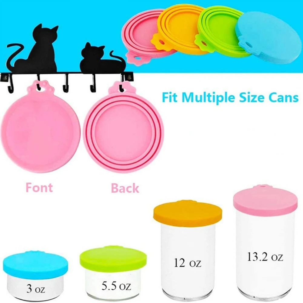 Pet Food Can Silicone Cover Reusable 3 In 1 Dog Puppy Cat Storage Tin Cap Seal Cover Pet Supplies Accessories 6.5cm 7.5cm 8.5cm