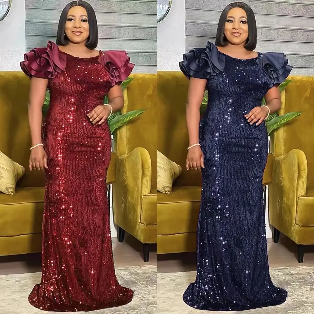 

Africa Nigerian Sequins for Wedding Dress Chiffon 2025 Tulle Lace Fabric High Quality Party Guipure Sewing cotton 5Yard XL129