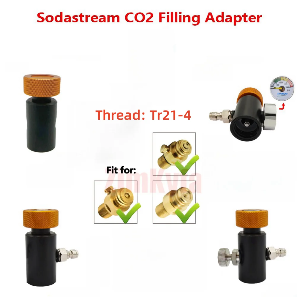 Refill  Aadaptor Adapter CO2 Filling Station ON/OFF For Sodastream Tank/Cylinder /Bottle Tr21-4 Threads