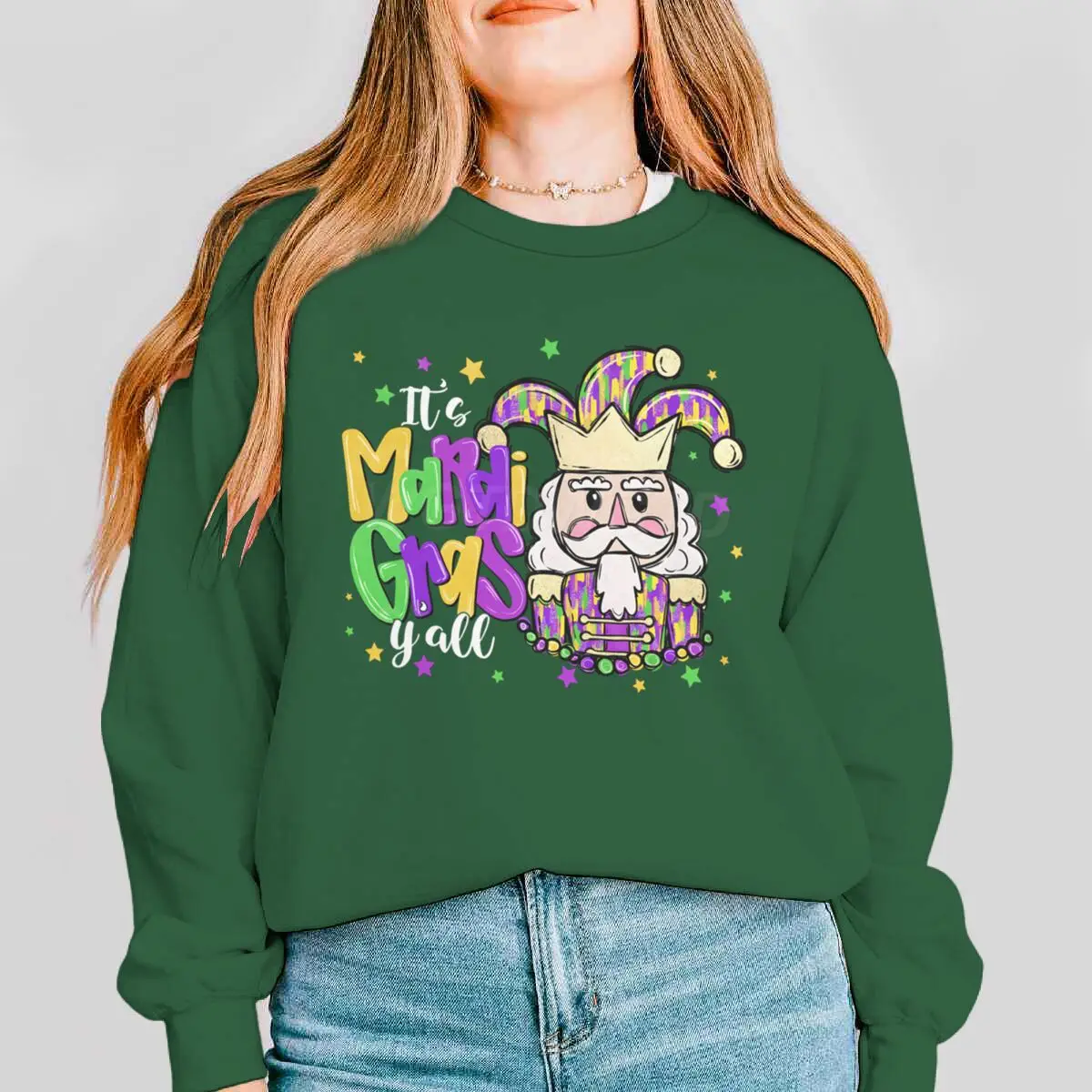 해피 마디 그라 여성 의류 마디 그라가 되다니요 모두들 스웨트셔츠 카니발 축제 클래식 탑 여성 긴팔 셔츠