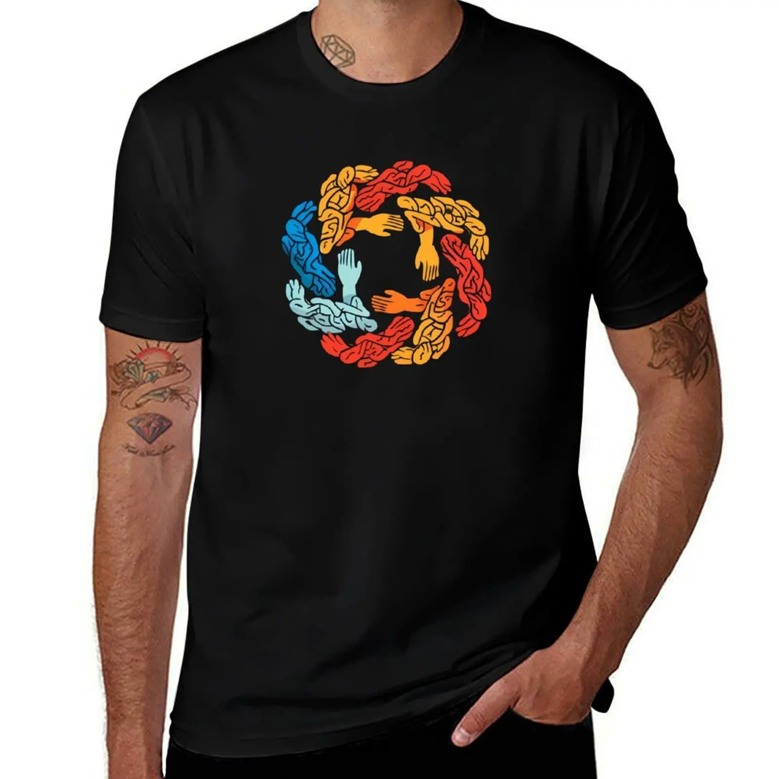 T-shirt « Circle of Unity: Interlocked Hands » T-shirt de sport respirant pour hommes