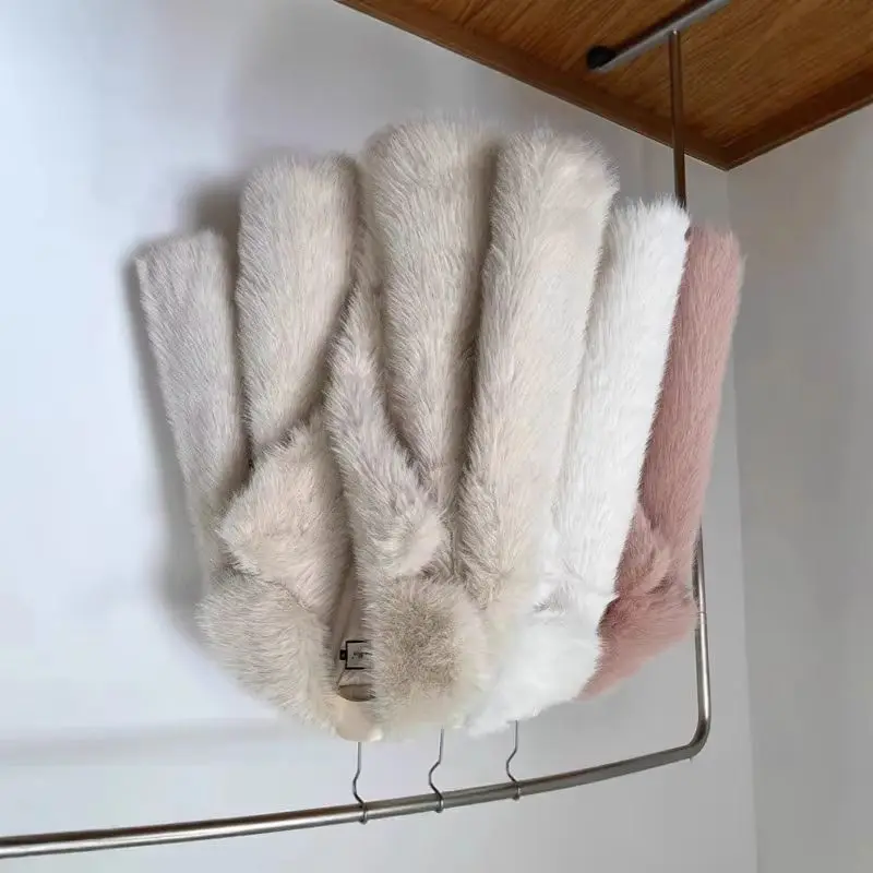 2026 new European American faux fur coat mid-length plus-size women coat lapel made faux fox fur which fashionable warm comfort