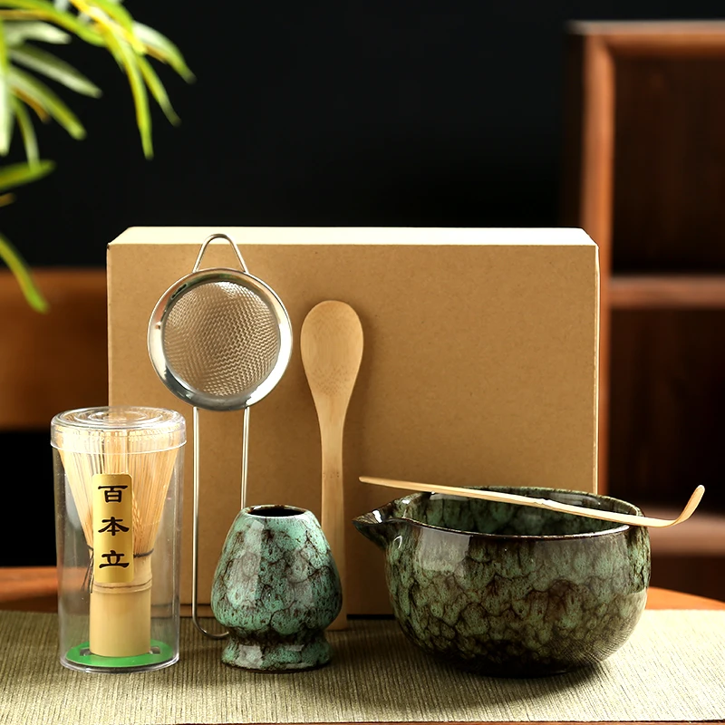 6 STKS Japanse Matcha Theeservies Veilige Bamboe Garde Theelepel Theesets Matcha Kom Matcha Garde Houder voor Theeliefhebbers Thee Maken Gereedschap