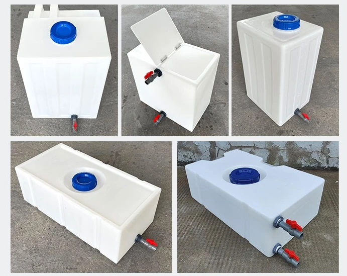 Direkt ab Werk horizontaler quadratischer Kunststoff-Wassertank 30L 50L 80L 100L