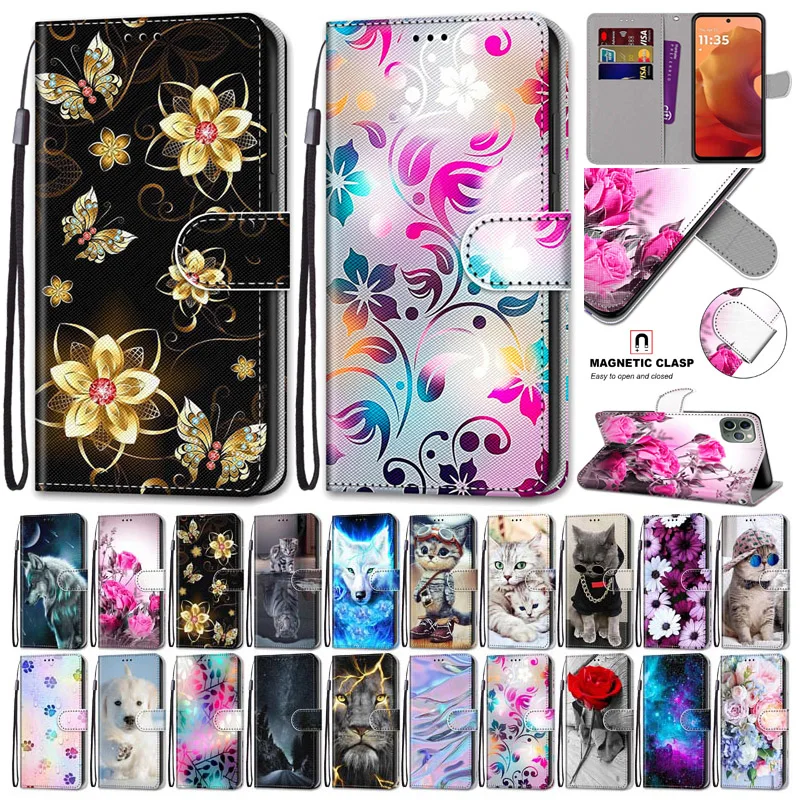 Funda para Honor X6B X6A Funda de cuero tipo billetera con tapa pintada para Honor X9B X9A X8A X7B X7A X6a X6b Funda magnética protectora