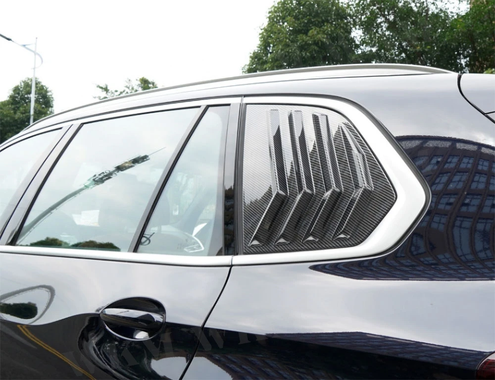

ABS Carbon Fiber Car Rear Side Window Rear Triangle Window Spoiler Louver Trim Car Accessorie For BMW X5 G05 2019-2023