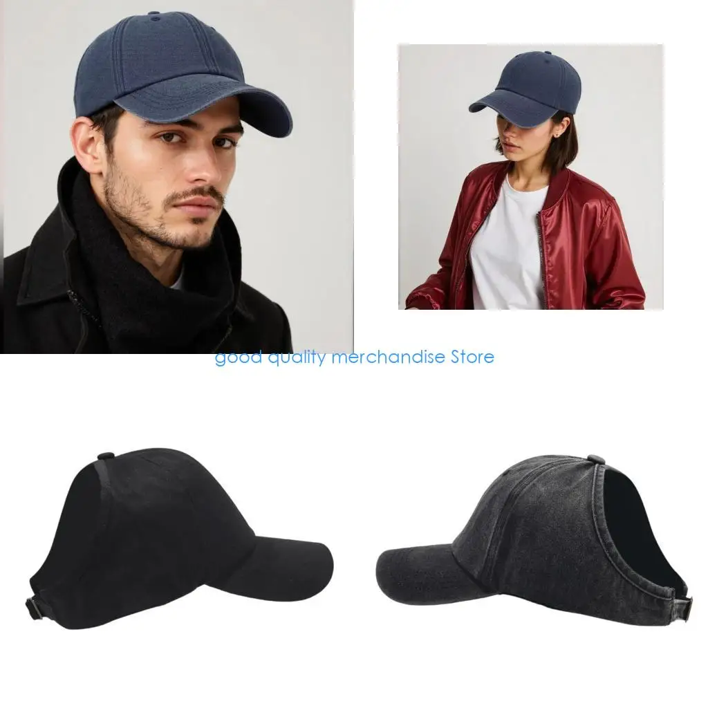 

Y5JD Легкая солнцезащитная кепка с хвостиком и регулируемым ремешком из мягкого хлопка в бейсбольном стиле для бега, тенниса, и