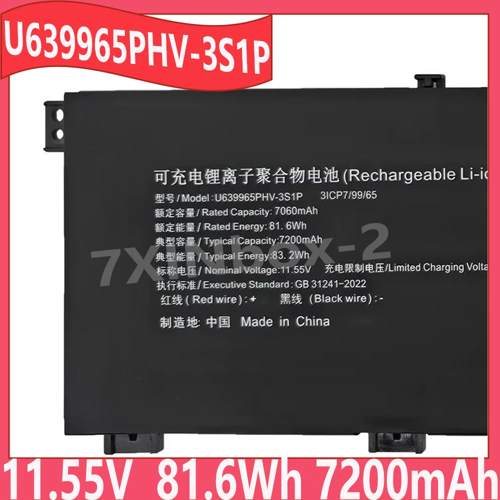 

U639965PHV-3S1P 11.55V 81.6Wh 7200mAh high capacity Laptop Battery For Machenike 16 Air L16A L16A-R77840 L16A-R77735