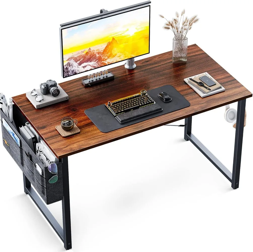 

ODK Study Computer Desk 40 inch Home Office Writing Small Desk, Modern Simple Style PC Table with Storage Bag and Headphone Hook