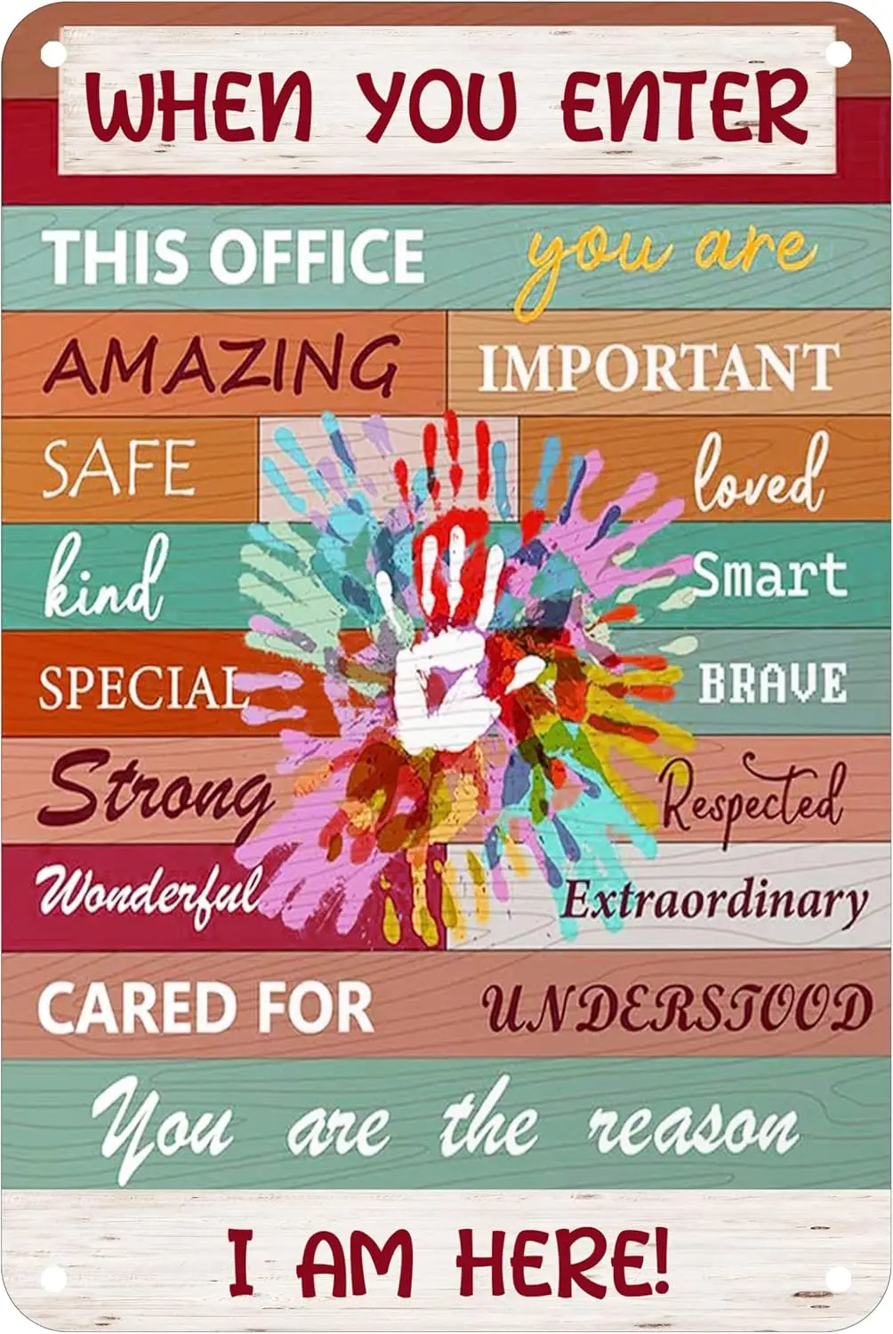 Office Signs Wall Decor Rustic When You Enter This Office You Are Amazing Plaque Sign Decoration for Home Office 8 X 12 Inc sign