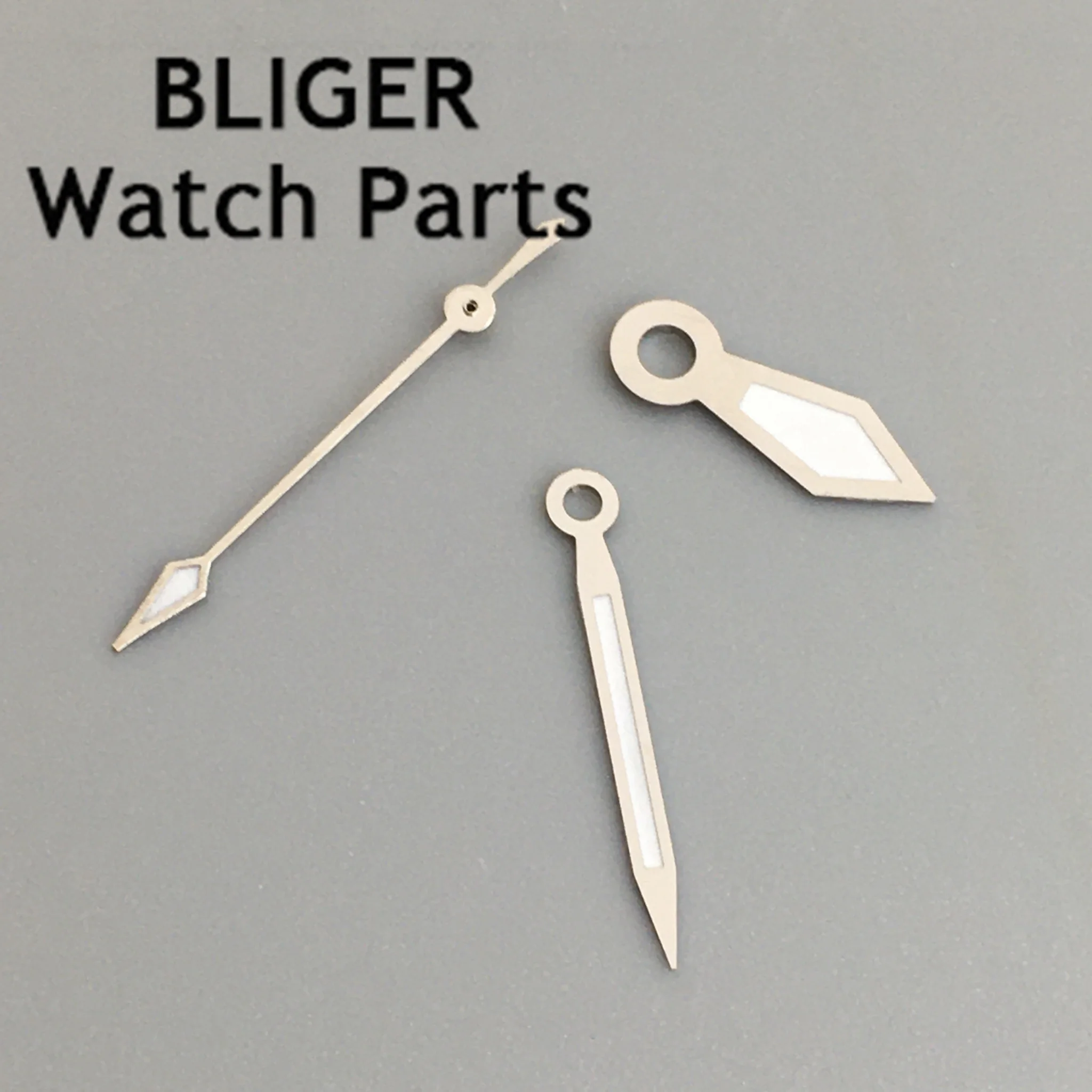 BLIGER silver watch hands luminous fit NH35 NH36 ETA 2824 2836 Miyota8215 8205 821A Mingzhu DG2813 3804 PT5000 movement