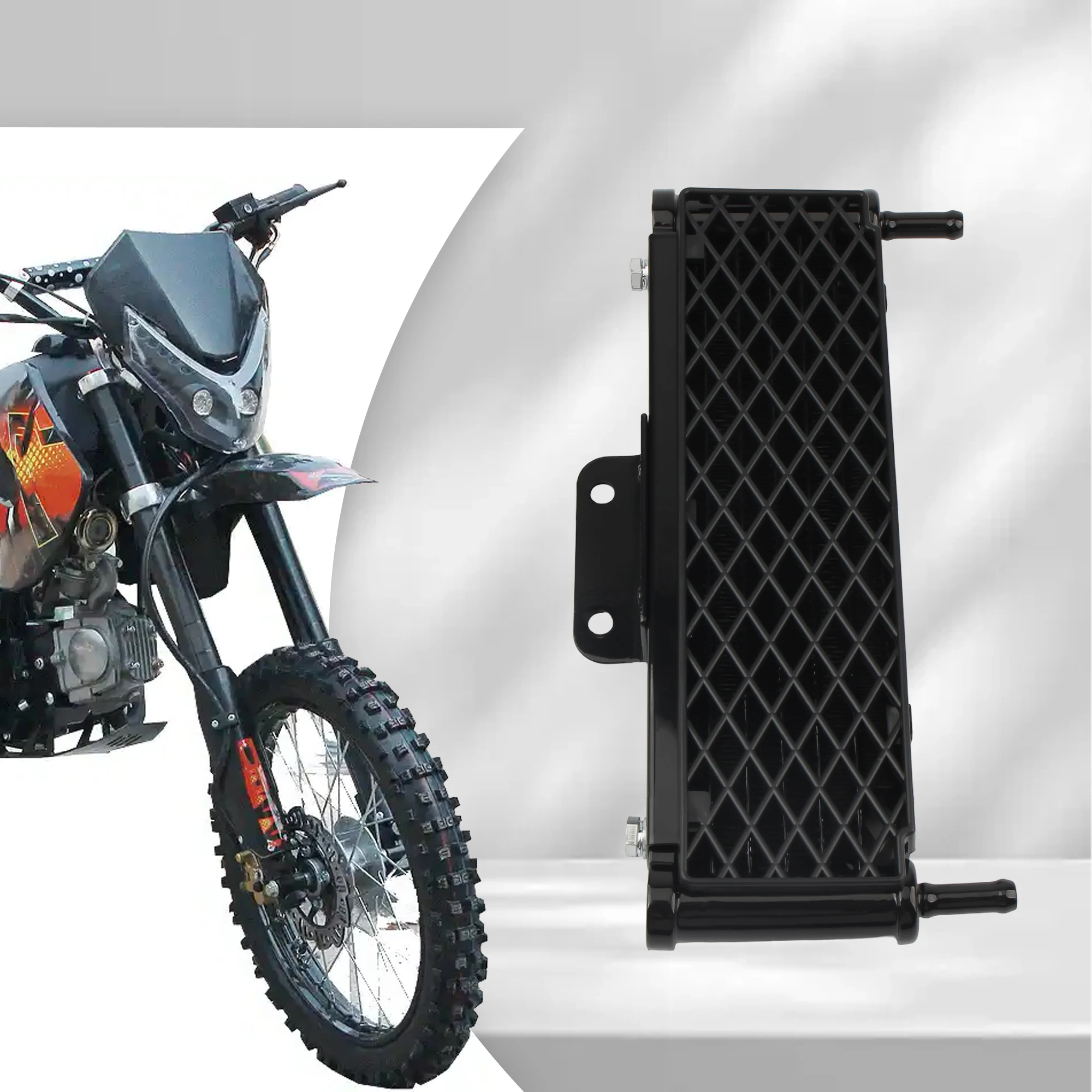 Motorcycle Universal M8 M10 Engine Oil Cooling Radiator System Kit for KTM Honda Kawasaki 140CC 150CC 160CC Motocross Accessorie view 5
