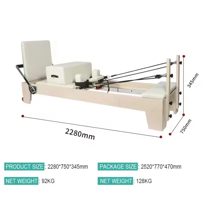 YTYIN Maple Wood Home Comercial Durável Dobrável Pilates Reformer Núcleo Cama Equipamento de Pilates Máquina reformadora
