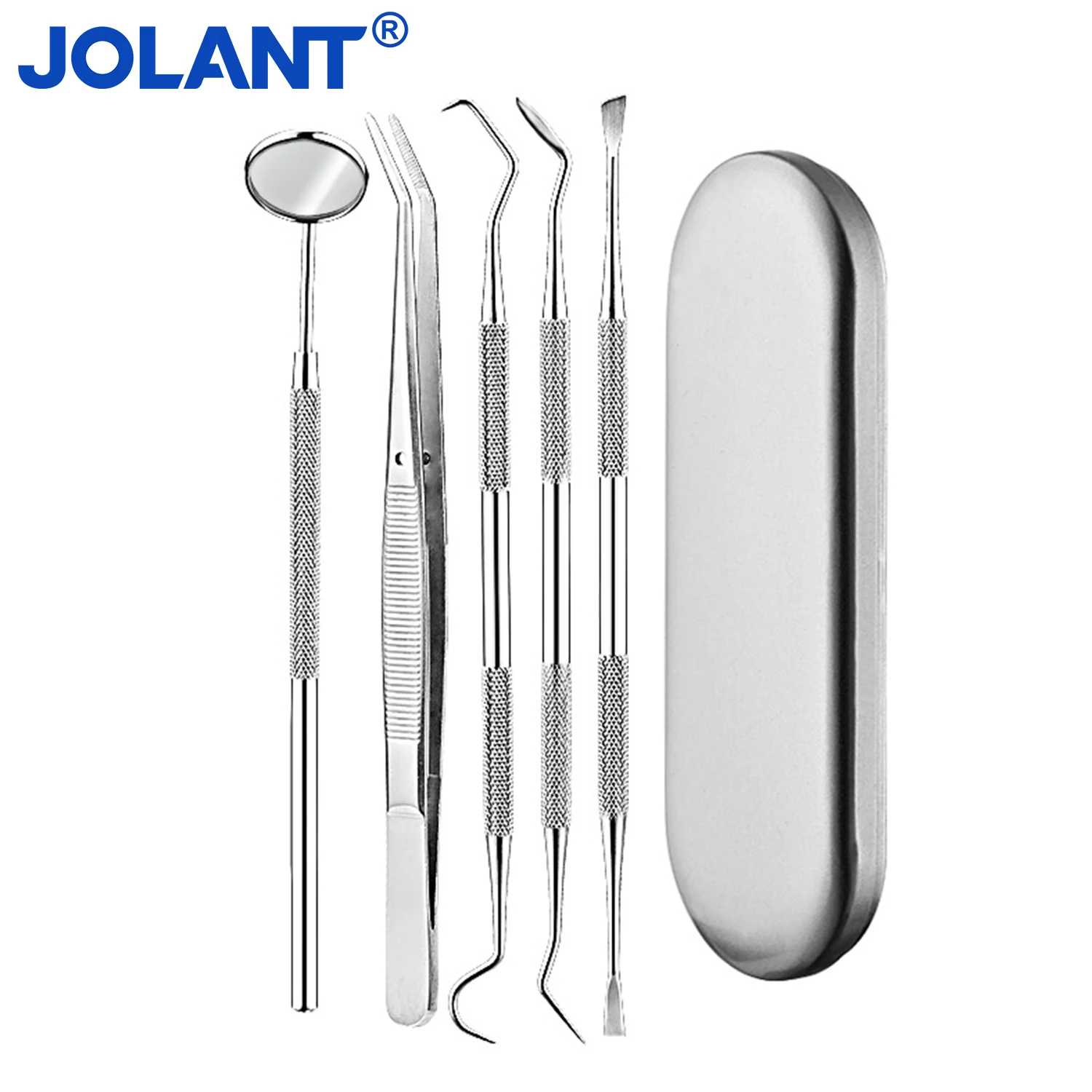 

JOLANT Dental Mouth Mirror Stainless Steel Tweezers Elbow Probe Dentist Instrument Teeth Cleaning Whitening Dentistry Tools Set