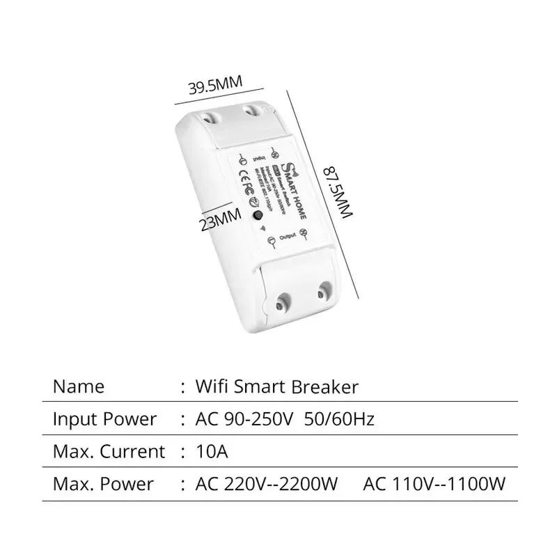 

Tuya WiFi Smart Switch Smart Home DIY Wireless Switch Relay Universal Breaker APP Remote Voice Control Alexa Google Home